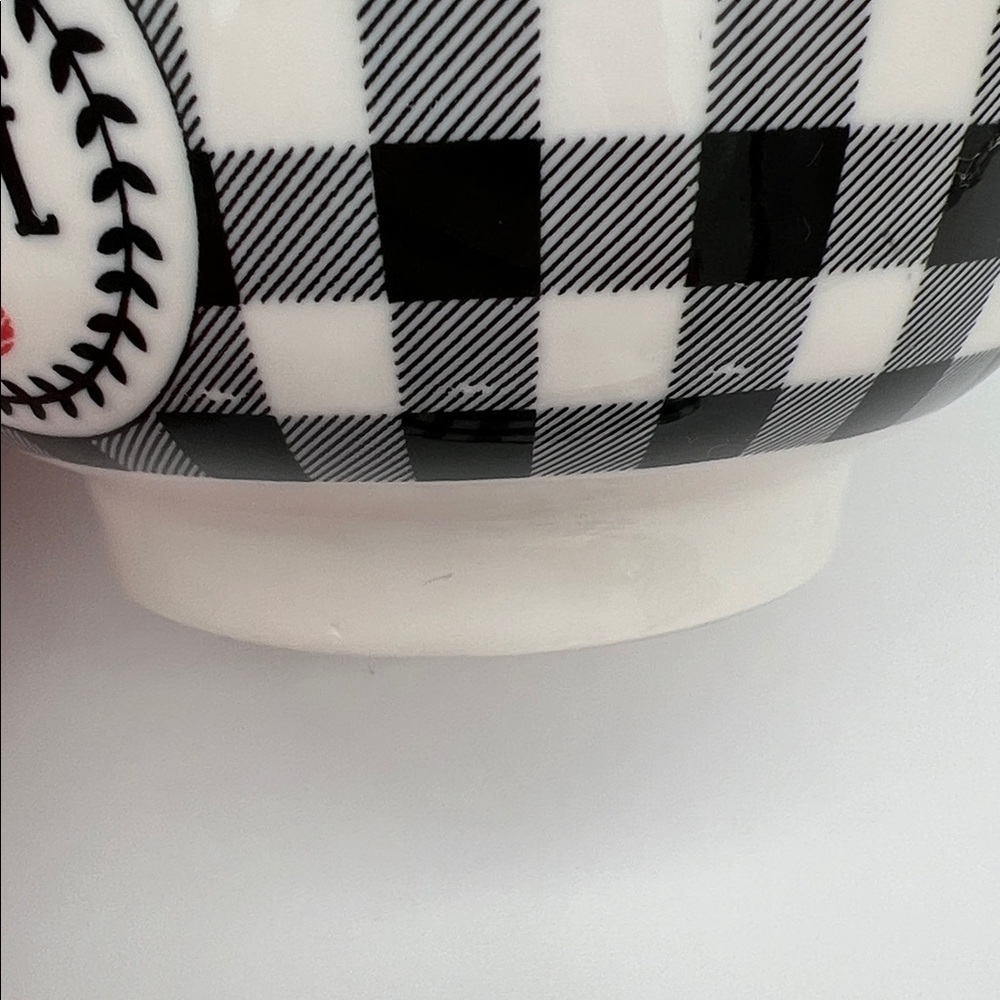 Christmas Holiday "Peace" Bowls 5.5" Diameter Black & White Checked (Set of 4) - Picture 9 of 12